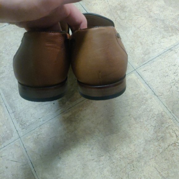 Johnston Murphy 10M Carraway tan calfskin moc venetian loafer blake stitch - Picture 4 of 11